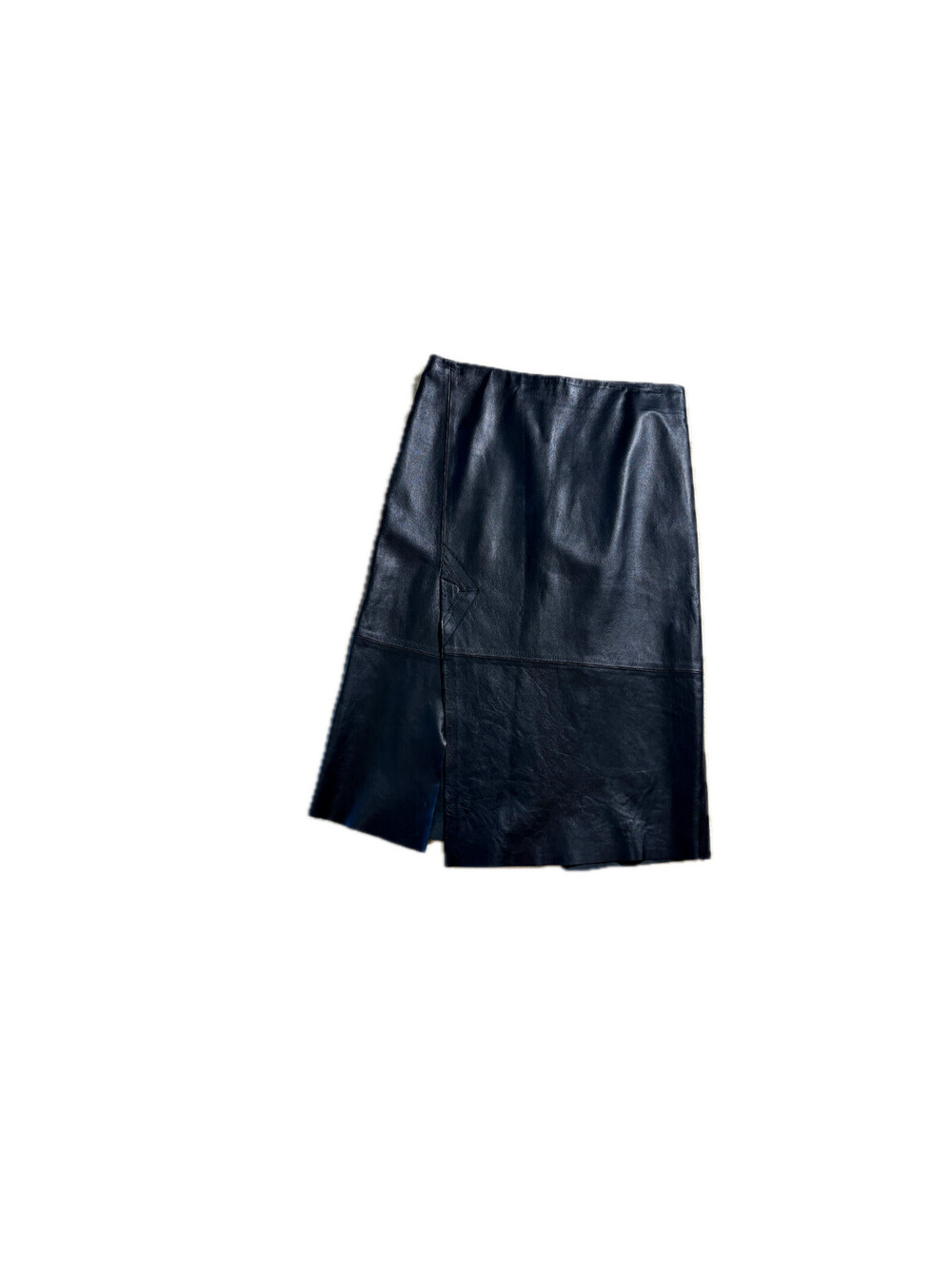 Vince Black Lambskin Leather Midi Skirt Size 8